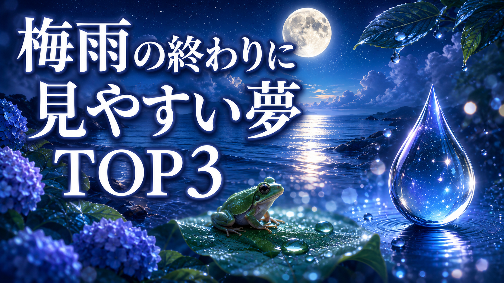 梅雨の終わりに見やすい夢TOP3を表す幻想的な夜景とやわらかな光